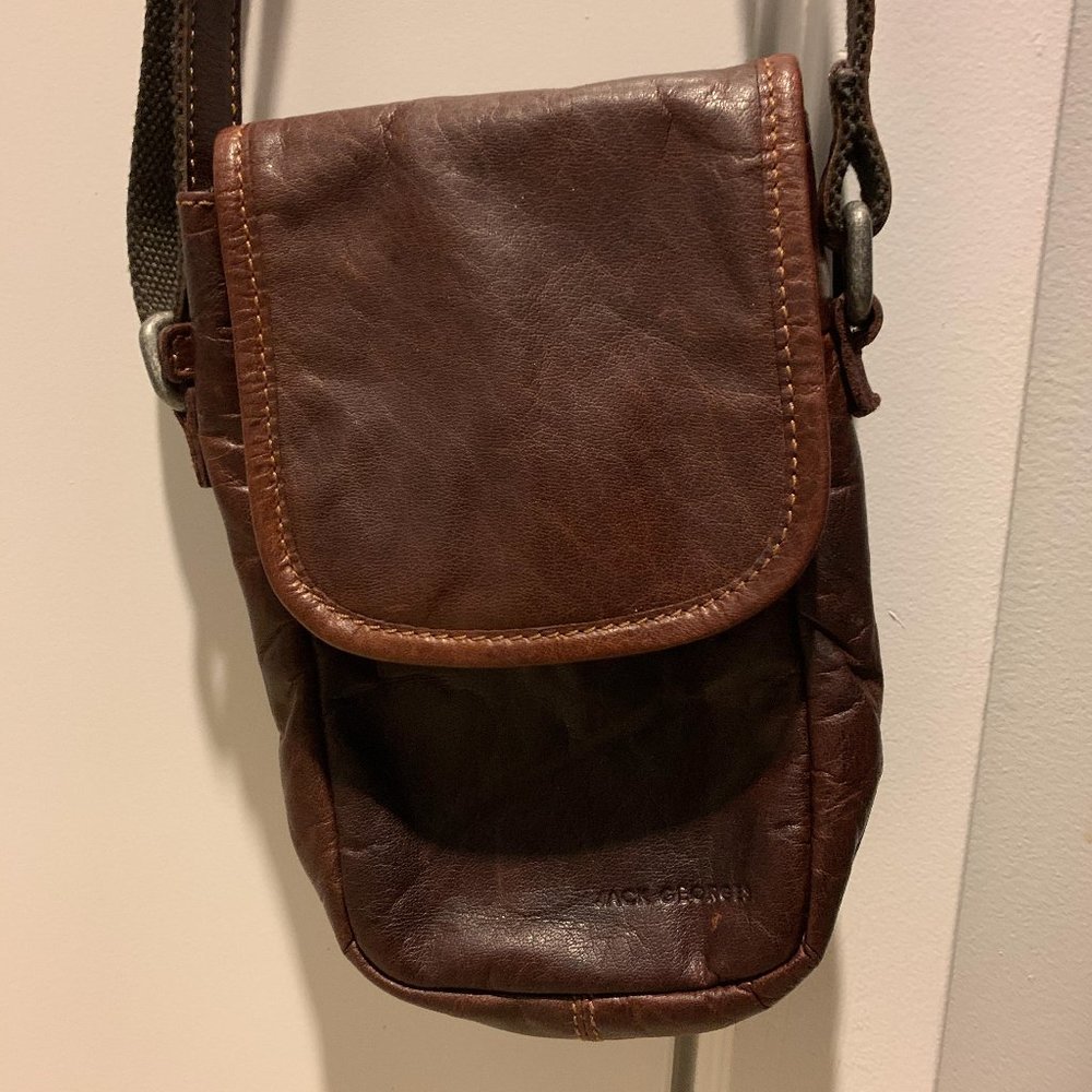 Jack Georges Leather Crossbody Water Pouch Bag